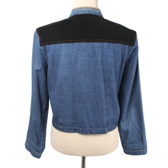 Vintage NANCY BOLEN Denim Embellished Western Denim Jacket Size 14 - Picture 3 of 5